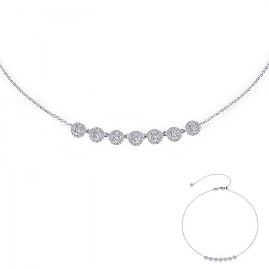 Choker Simulated Diamond Necklace in Platinum Bonded Sterling Silver 1.44ctw