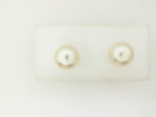 Stud Color Gemstone Earrings in 14 Karat White with 2 South Sea Pearls 10mm-11mm