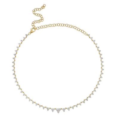 Shy Creations Natural Diamond Necklace in 14 Karat Yellow Gold with 4.08ctw Round Diamonds