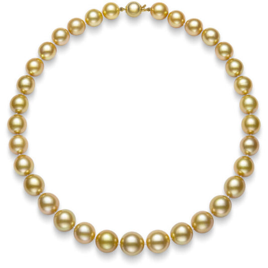 Mercury Ring Pearl Strand Color Gemstone Necklace in 14 Karat Yellow