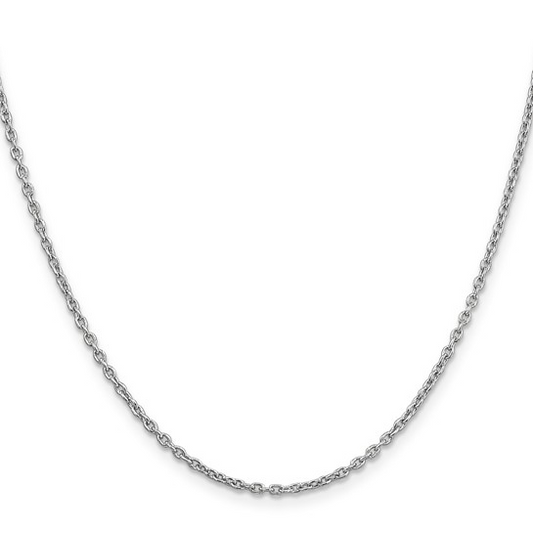 20" Cable Link 2mm Chain in 14 Karat White