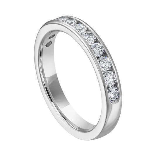 Natural Diamond Ladies Wedding Band in 14 Karat White with 0.75ctw Round Diamonds