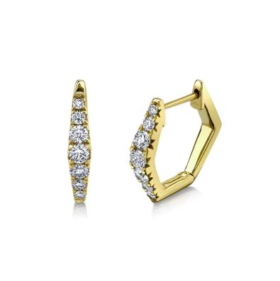 Shy Creations Small Hoop Natural Diamond Earrings in 14 Karat Yellow Gold with 0.49ctw Round Diamonds