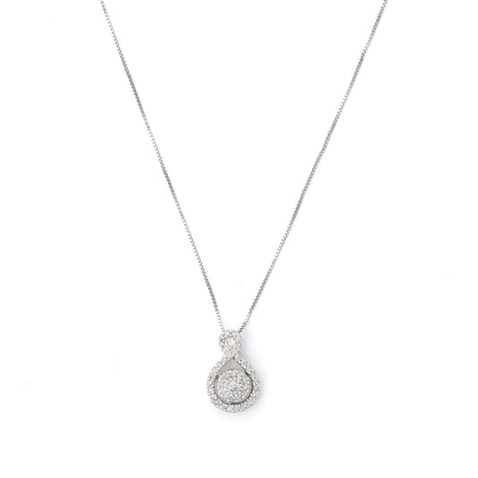 M Estate Collection Natural Diamond Necklace in 14 Karat White with 0.36ctw G SI1 Round Diamonds