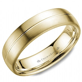 Carved Band (No Stones) in 14 Karat Yellow Gold 6MM