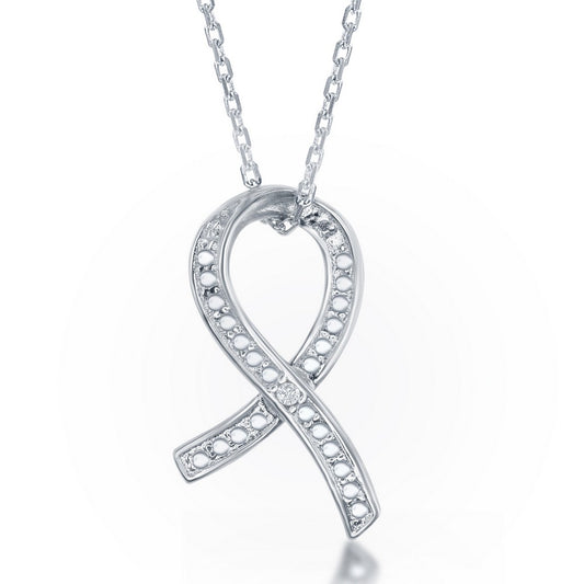 Natural Diamond Necklace in Sterling Silver White Round Diamond