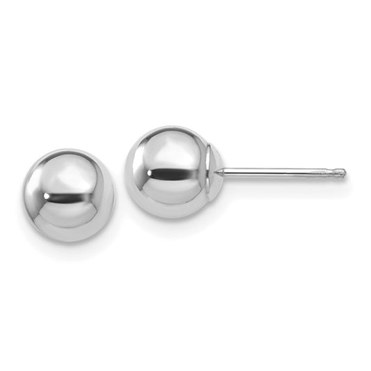 Stud Earrings (No Stones) in 14 Karat White