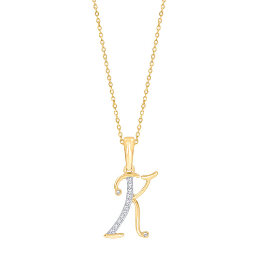 Equity Diamond Brokers Natural Diamond Necklace in 10 Karat Yellow Gold with 0.05ctw Round Diamond