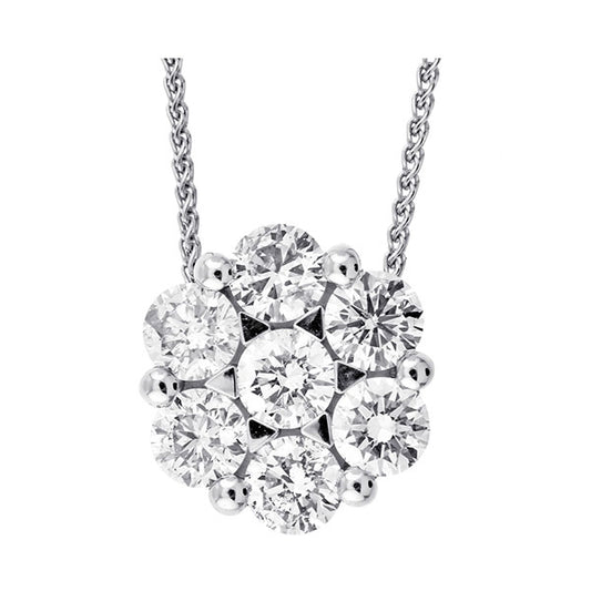 Natural Diamond Necklace in 14 Karat White with 0.10ctw Round Diamonds