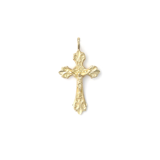 M Estate Collection Cross Necklace (No Stones) in 14 Karat Yellow