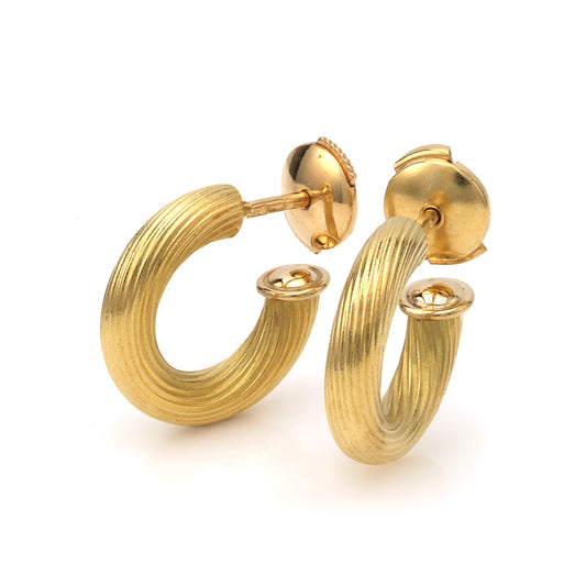 M Estate Collection Small Hoop Earrings (No Stones) in 18 Karat Yellow