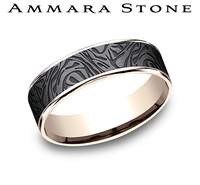 Carved Band (No Stones) in Tantalum - 14 Karat Grey - Rose 6.5MM