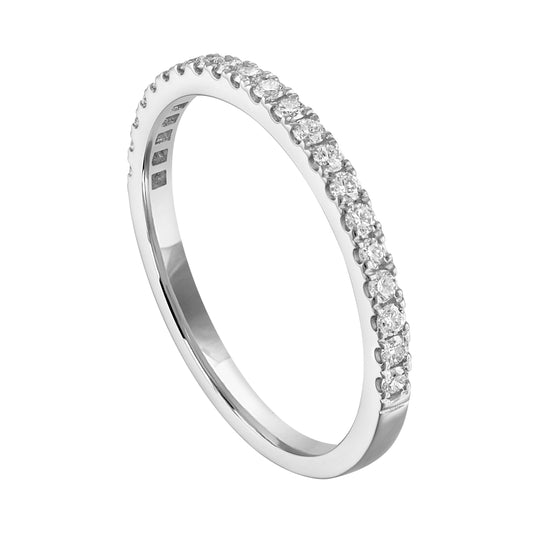 Natural Diamond Ladies Wedding Band in 14 Karat White with 0.20ctw Round Diamonds