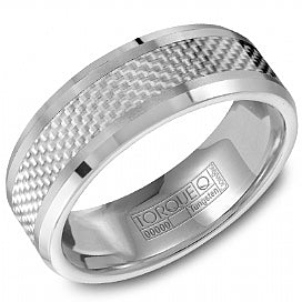 Carved Band (No Stones) in Tungsten Carbide Grey 8MM