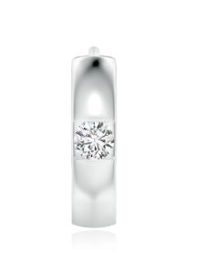 Huggie Natural Diamond Earrings in 14 Karat White with 0.10ctw Round Diamonds