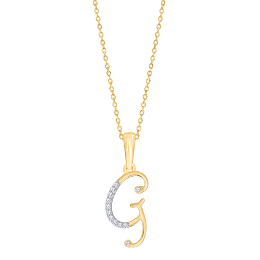 Equity Diamond Brokers Natural Diamond Necklace in 10 Karat Yellow Gold with 0.05ctw Round Diamond