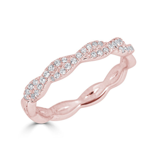 Natural Diamond Stackable Ladies Wedding Band in 14 Karat Rose with 0.20ctw H/I I1 Round Diamond