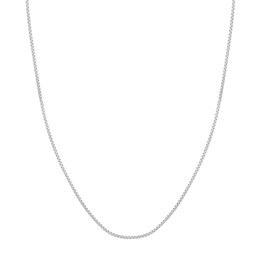 20" Round Box 1.7mm Chain in Sterling Silver White