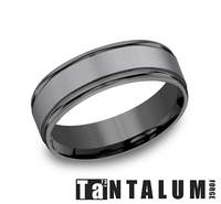 Carved Band (No Stones) in Tantalum Light Grey 7MM