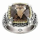 Color Gemstone Ring in Sterling Silver - 18 Karat White - Yellow with 8 Round Diamonds 0.10ctw