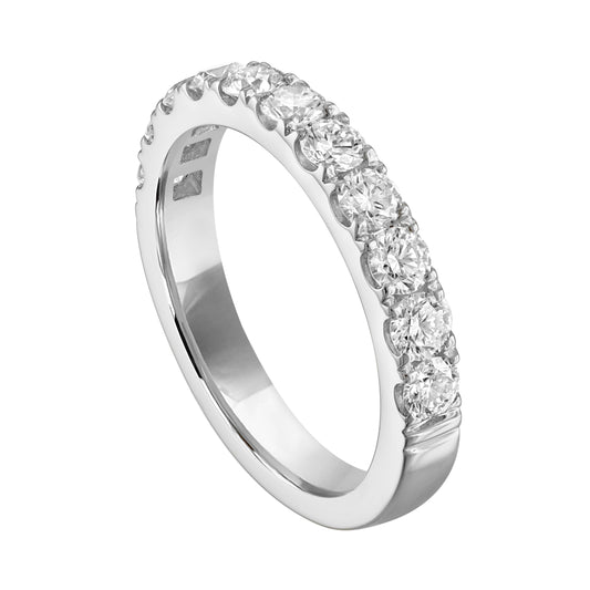 Natural Diamond Ladies Wedding Band in 14 Karat White with 1.00ctw Round Diamonds