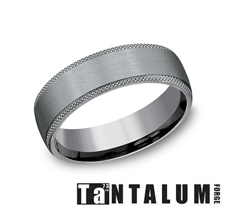 Carved Band (No Stones) in Tantalum Grey 6.5MM