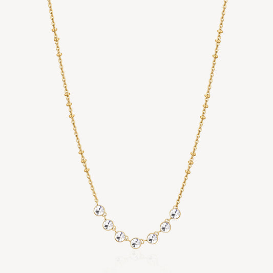 Station Simulated Diamond Necklace in Stainless Steel