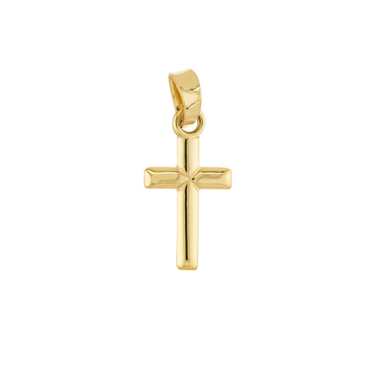 ReMARKable Designs Cross Necklace (No Stones) in 14 Karat Yellow Gold