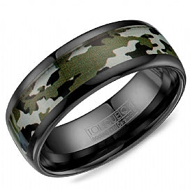 Carved Band (No Stones) in Ceramic Black 8MM