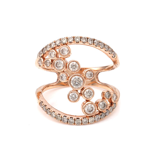 M Estate Collection Natural Diamond Fashion Ring in 14 Karat Rose with 1.00ctw J SI2 Round Diamond