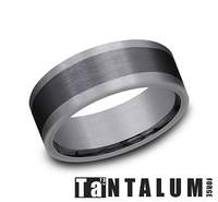 Carved Band (No Stones) in Tantalum - Titanium Black - Grey 8MM