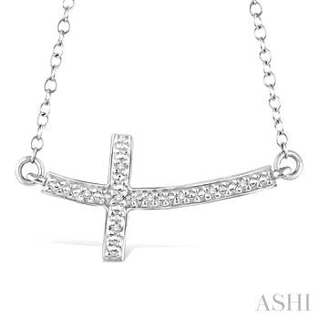 Earth Mined Diamond Necklace in 14 Karat White with 0.21ctw Round Diamonds