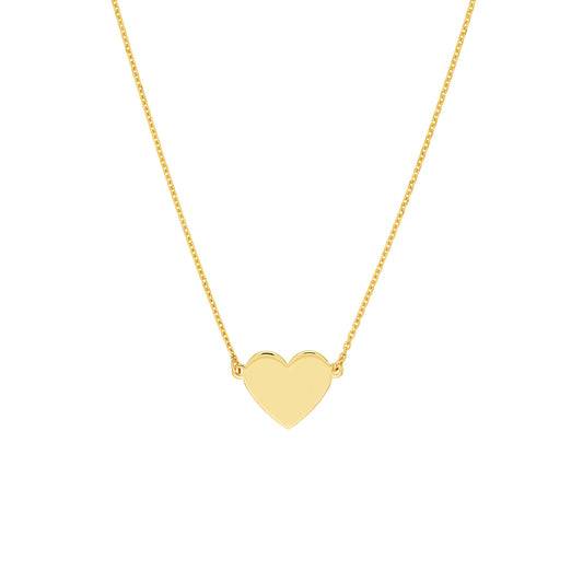 Heart Necklace (No Stones) in 14 Karat Yellow Gold