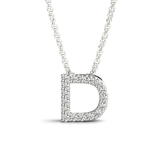 Natural Diamond Necklace in 14 Karat White with 0.08ctw Round Diamonds