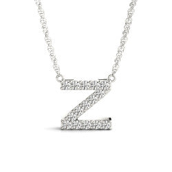 Natural Diamond Necklace in 14 Karat White with 0.08ctw Round Diamonds