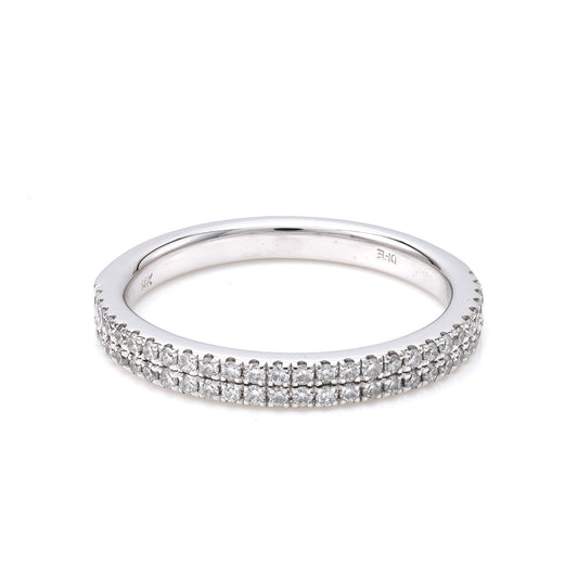 M Estate Collection Natural Diamond Ladies Wedding Band in 14 Karat White with 0.28ctw G/H VS2-SI1 Round Diamonds