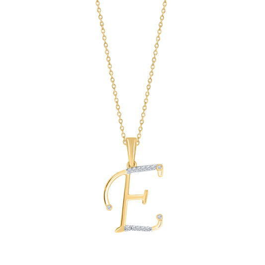 Equity Diamond Brokers Natural Diamond Necklace in 10 Karat Yellow Gold with 0.05ctw Round Diamond