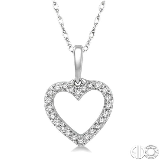 Natural Diamond Necklace in 10 Karat White with 0.11ctw Round Diamonds