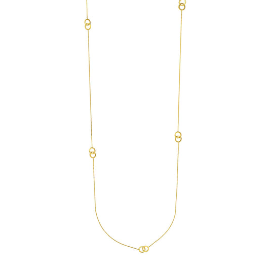 Station Necklace (No Stones) in 14 Karat Yellow