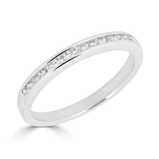 Natural Diamond Stackable Ladies Wedding Band in 14 Karat White with 0.15ctw G/H SI2 Round Diamonds