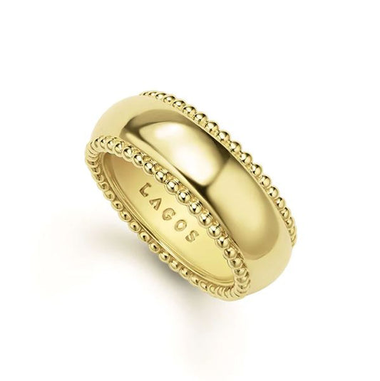 Lagos Anthem Collection Carved Band (No Stones) in 18 Karat Yellow 10MM