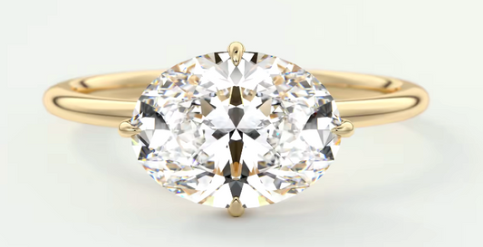 Solitaire Lab-Grown Diamond Engagement Ring in 18 Karat Yellow with 2.31ctw H VS2 Oval Lab Grown Diamond