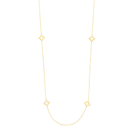 Station Necklace (No Stones) in 14 Karat Yellow