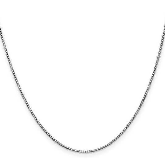 20" Box 1mm Chain in 14 Karat White