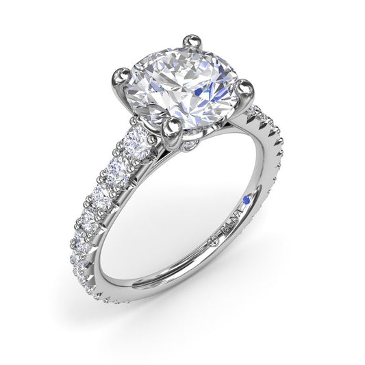 Natural Diamond Semi-Mount Engagement Ring