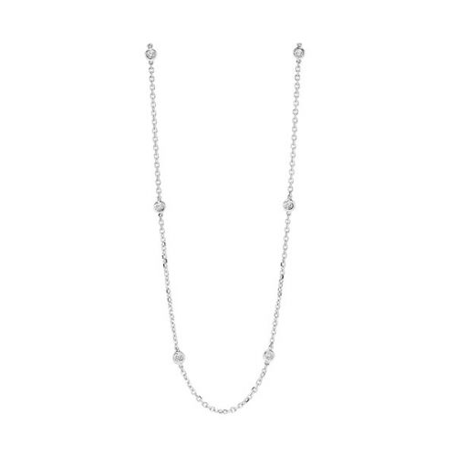 M Fashion Forward Collection Natural Diamond Necklace in 14 Karat White with 0.95ctw Round Diamonds