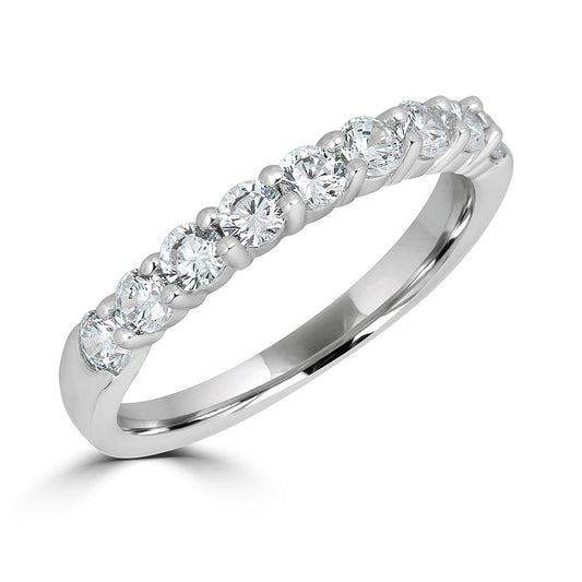 Natural Diamond Stackable Ladies Wedding Band in 14 Karat White with 0.71ctw G/H SI2 Round Diamonds