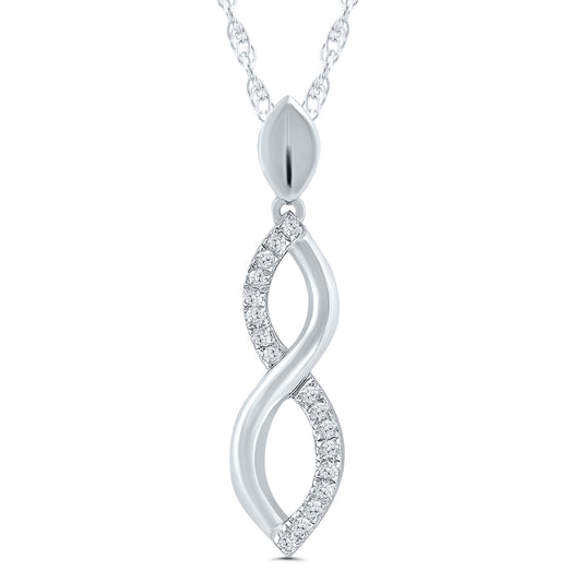 ORIGINAL DESIGNS Natural Diamond Necklace in 10 Karat White with 0.05ctw Round Diamond