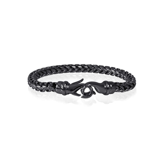 Fancy Link Bracelet (No Stones) in Stainless Steel Black