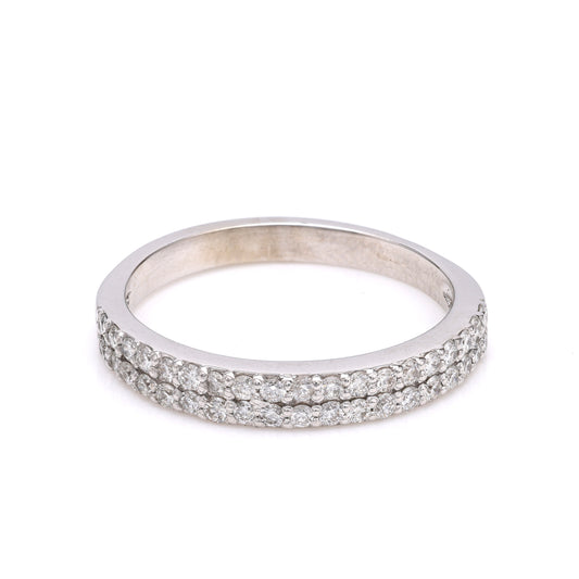 M Estate Collection Natural Diamond Ladies Wedding Band in 14 Karat White with 0.47ctw H/I SI1-SI2 Round Diamonds